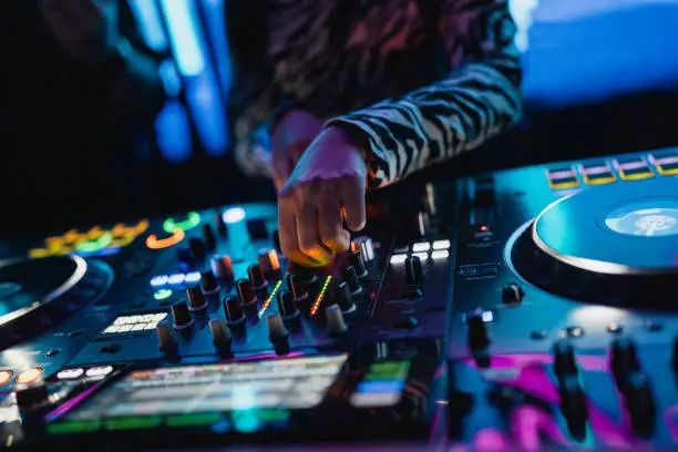 DJ Dan mixing on a professional DJ controller at a Doncaster disco